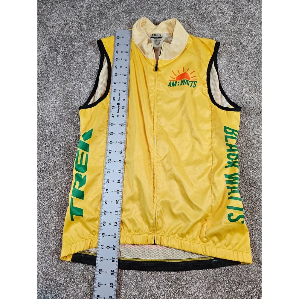 Trek AM:WATTS Cycling Vest Mens Medium Yellow Full Zip Mesh Back Gilet 40949